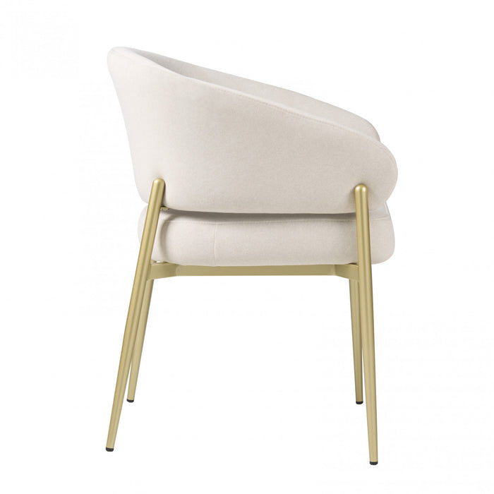 Jeremy Chaises De Salle A Manger Modernes, Ensemble De 2, Chaises Laterales Tapisees En Tissu Avec Structure Metallique, Beige