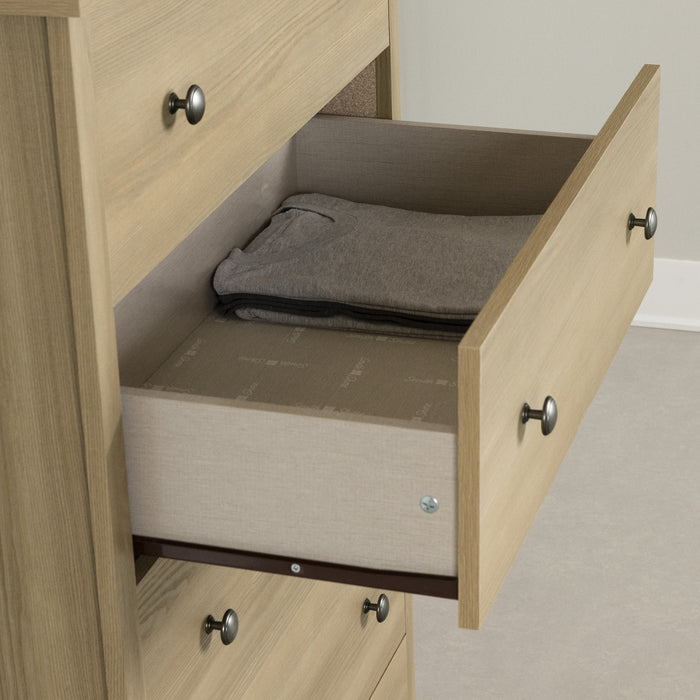Commode verticale Vito à 5 tiroirs - frêne naturel