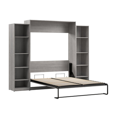 Bestar Claremont 10-Shelf Queen Murphy Bed - Platinum Grey|Grand lit escamotable Claremont de Bestar à 10 tablettes - gris platine