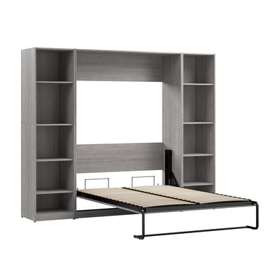Bestar Claremont 10-Shelf Full Murphy Bed - Platinum Grey|Lit double escamotable Claremont de Bestar à 10 tablettes - gris platine