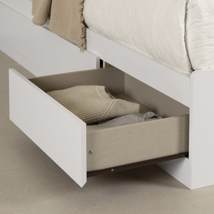 Step One Ensemble Lit Matelot Et Tete De Lit Bibliotheque - Blanc Solide
