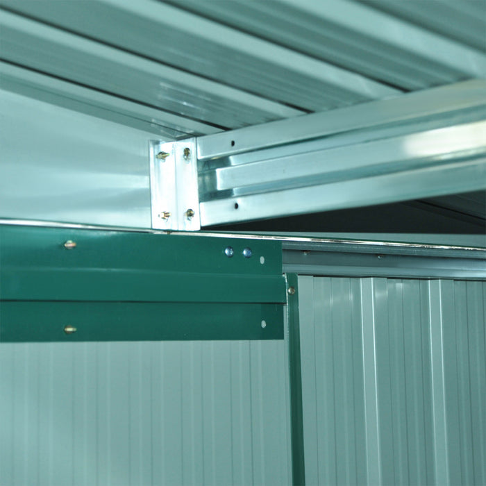 Outsunny 8,5' X 6,8' X 5,8' Remise A Outils De Rangement Pour Jardin A L'arriere-cour, Porte Coulissante Double, 4 Fentes De Ventilation, Vert