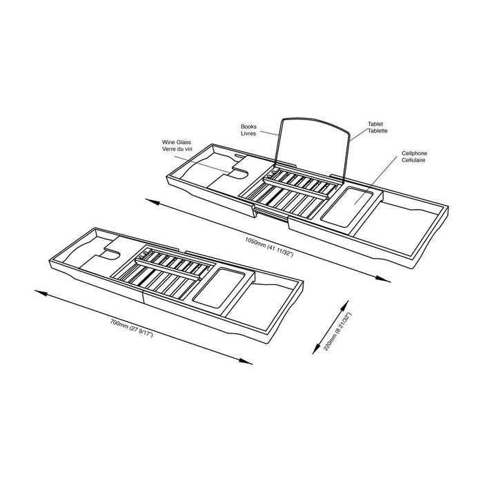 Accessoires de salle de bain Yolla plateau pour baignoire