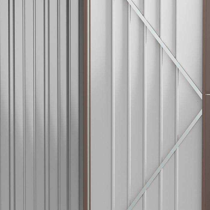 Outsunny 5' X 3' Hangar De Stockage Exterieur, Abri De Jardin En Acier Avec Simple Porte Verrouillable, Hangar De Stockage D'outils Pour La Cour, Le Patio, La Pelouse, Marron