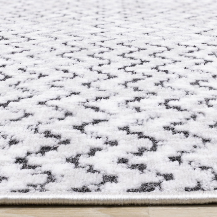 Carpette à motif de chevron lavable à la machine - 7 pi 10 po x 10 pi 6 po