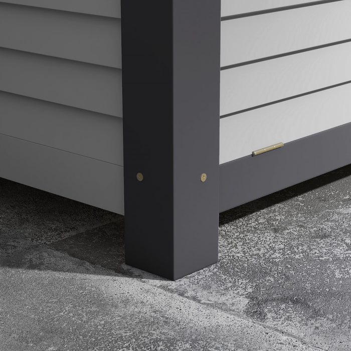 Outsunny Lit De Jardin Sureleve En Bois Avec Portes De Rangement