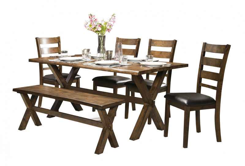 Banc De Salle A Manger Brienne Avec « Bord Naturel » En Chene Brun