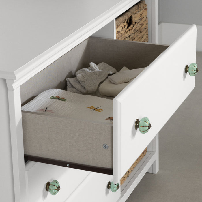 Balka Commode 3 Tiroirs Avec Paniers - Blanc Solide