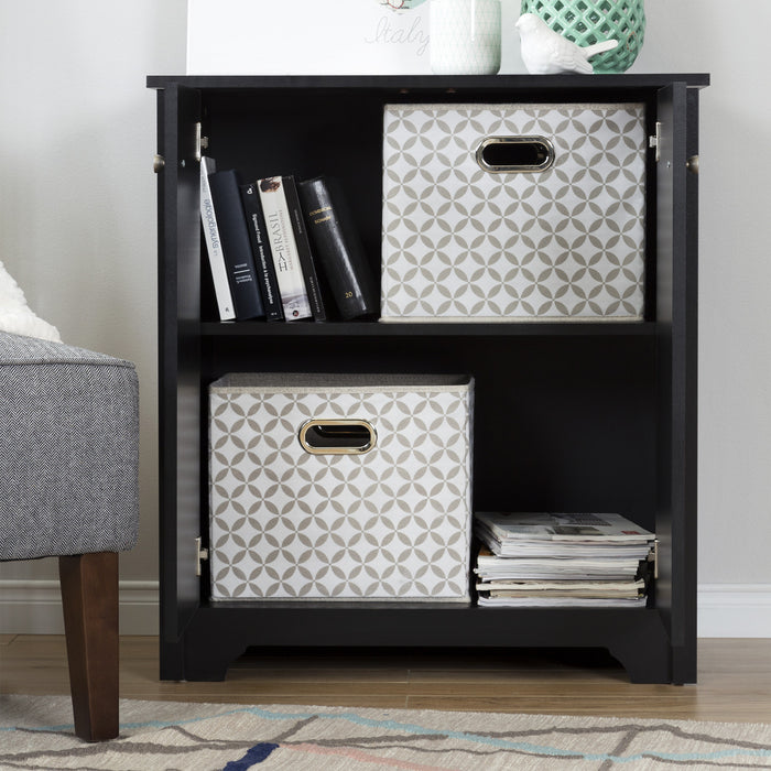 Vito Armoire De Rangement 2 Portes - Noir Solide
