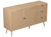 Commode verticale de rangement avec 3 tiroirs - apparence de bois brun durable