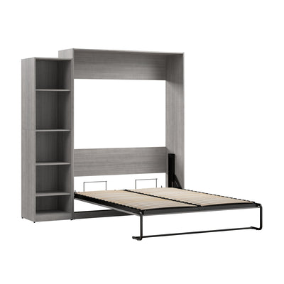 Bestar Claremont 5-Shelf Queen Murphy Bed - Platinum Grey|Grand lit escamotable Claremont de Bestar à 5 tablettes - gris platine