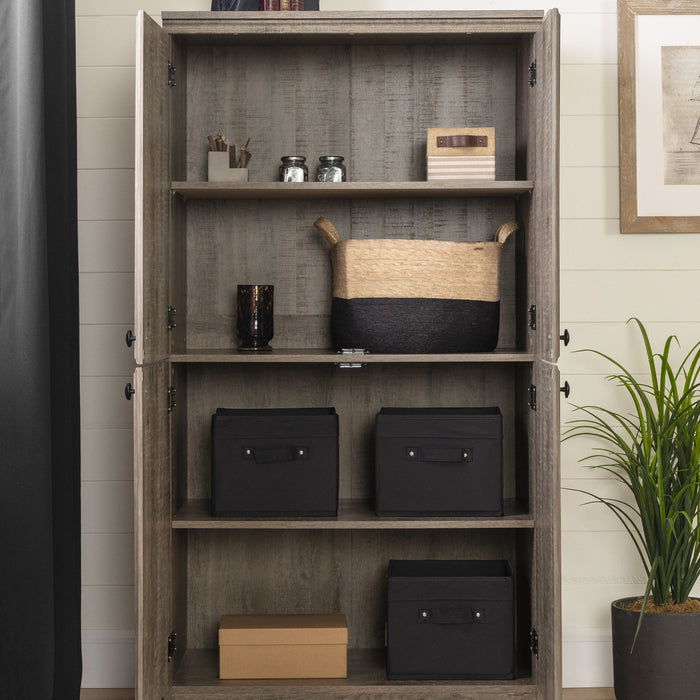 Morgan Armoire De Rangement 4 Portes - Chene Vieilli