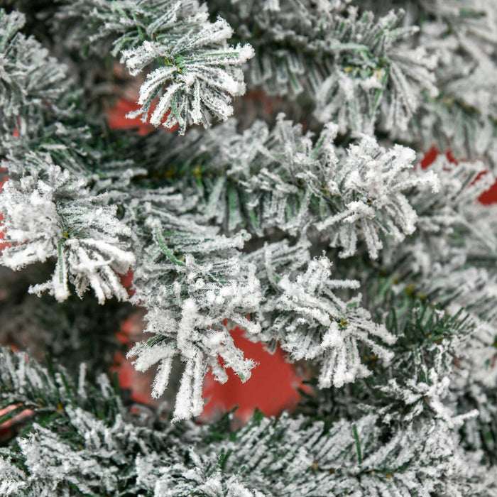 Homcom Arbre De Noel Floque De Neige Artificielle De 7 Pieds Avec 1083 Pointes De Branche