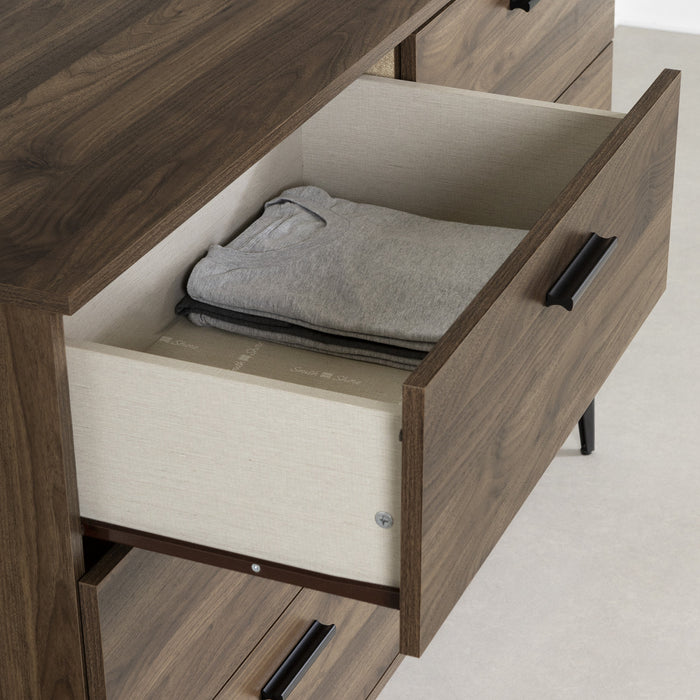 Commode Musano à 6 tiroirs - noyer naturel