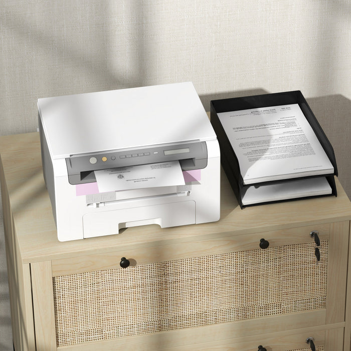 Vinsetto Classeur Verrouillable Avec Barre De Suspension, Naturel