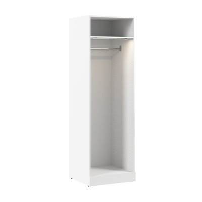 Bestar Florence 25" Modular Hanging Closet System with LED Light and Shelf - White|Système de garde-robe modulaire à espace pour suspendre Florence de Bestar de 25 po avec éclairage à DEL et tablette - blanc