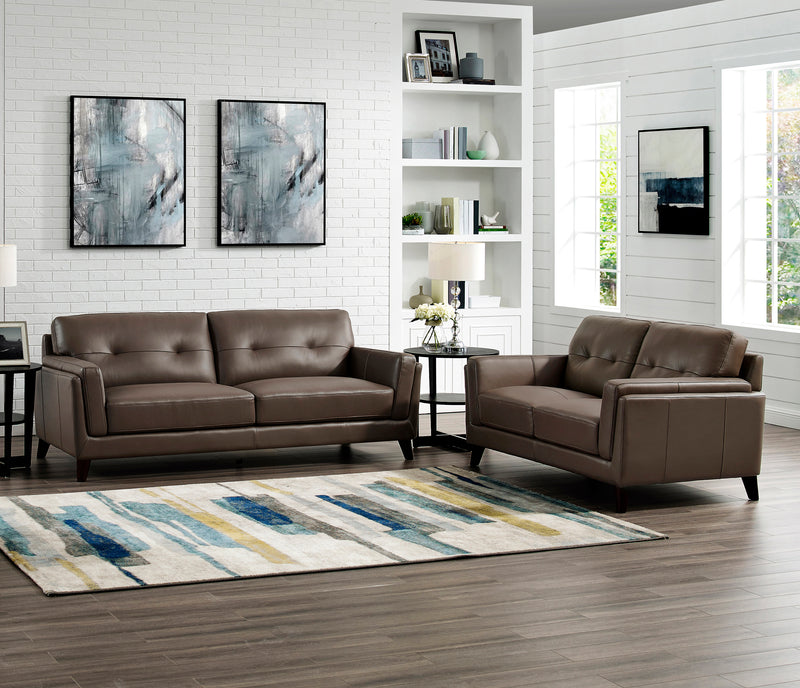 Causeuse Rowan de Hydeline en cuir - brune