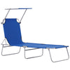 Chaise Longue D'exterieur Outsunny Bleue