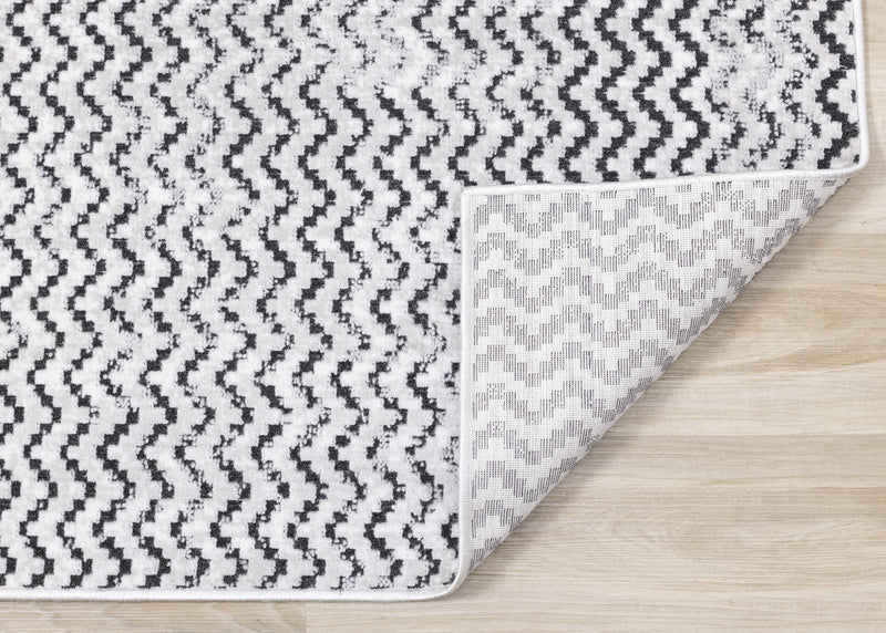 Carpette à motif de chevron lavable à la machine - 7 pi 10 po x 10 pi 6 po