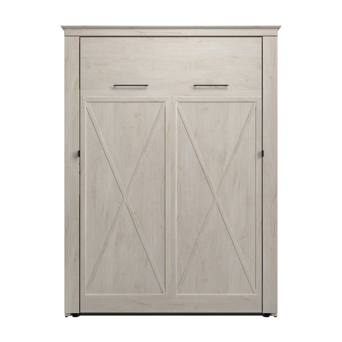 Lit double escamotable Key West de Bestar de 63 po (L) - blanc chêne lin