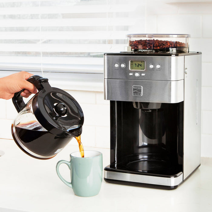 Cafetière à moudre et infuser Kenmore Elite en acier inoxydable - KKECMGBSS