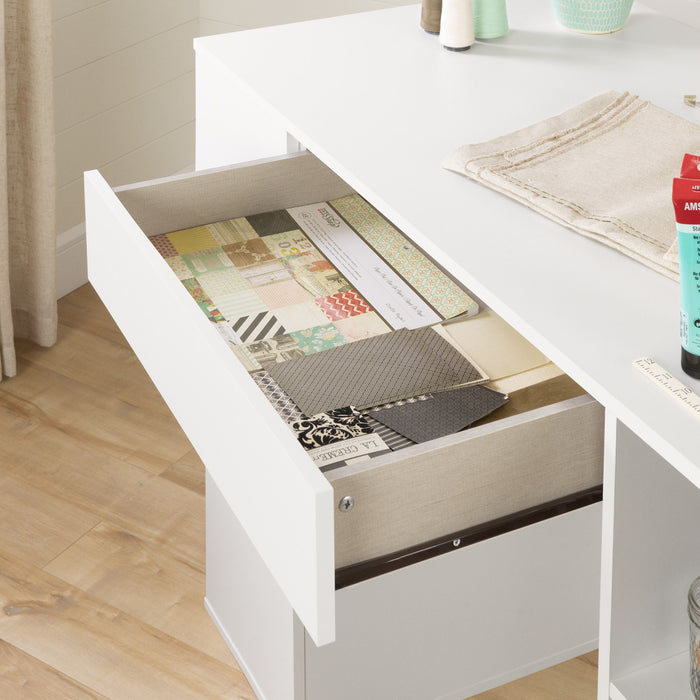 Crea Ensemble Table De Travail - Blanc Solide