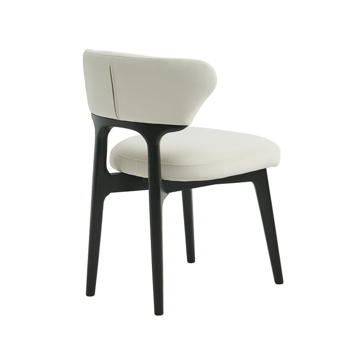 Susie Chaises De Salle A Manger En Bois, Lot De 2, Chaises Laterales Tapisees En Tissu Avec Pieds En Bois, Beige