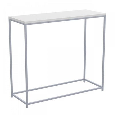 31” Modern Console Table - White With Silver Metal | Console moderne de 31 po - blanche avec métal argenté