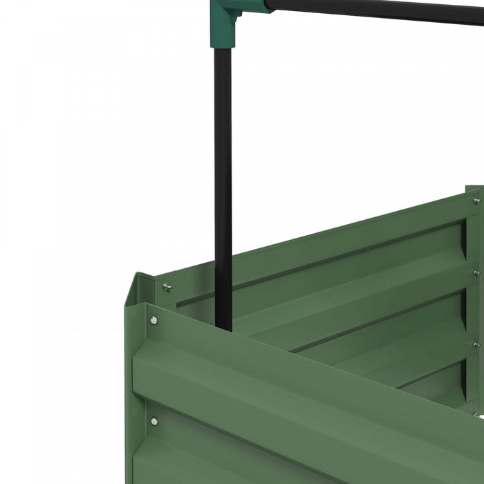 Outsunny Lit De Jardin Sureleve Galvanise Avec 4-tier Treillis Tomate