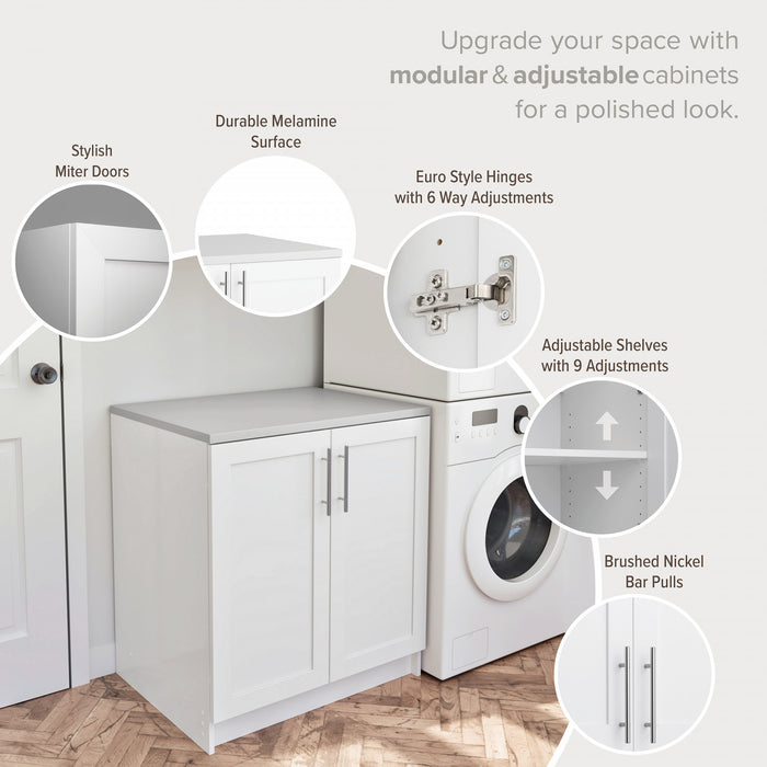 Armoire de rangement de base Elite de Prepac de 32 po - blanche