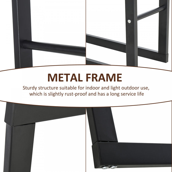 Homcom Support A Bois De Chauffage Avec Poignees Et Capacite De Poids De 220 Lbs, Noir