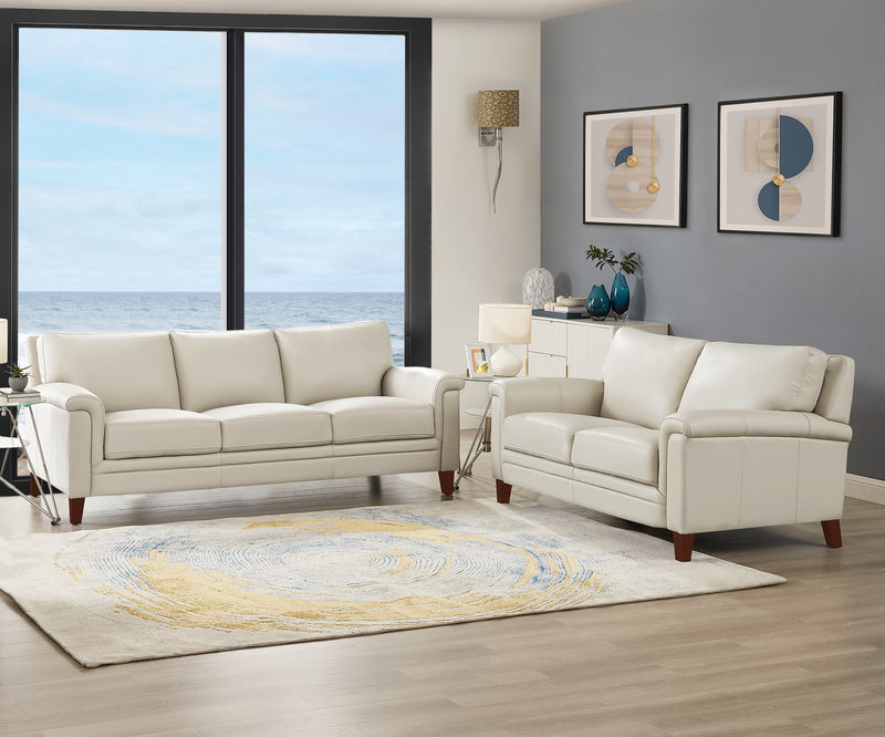 Causeuse Westcott de Hydeline en cuir - vanille