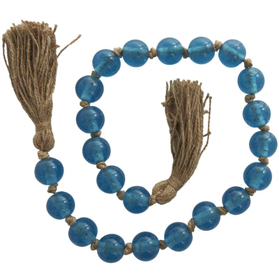 Glass 45" L Beaded Garland - Dark Sky Blue|Grande guirlande de perles de 45 po en verre - bleu ciel foncé