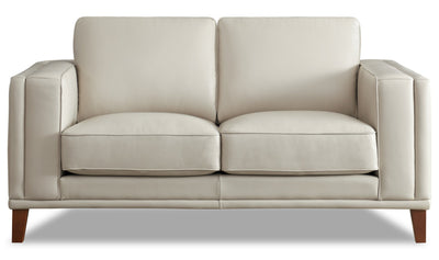 Hydeline Lyon Leather Loveseat - Vanilla|Causeuse Lyon de Hydeline en cuir - vanille