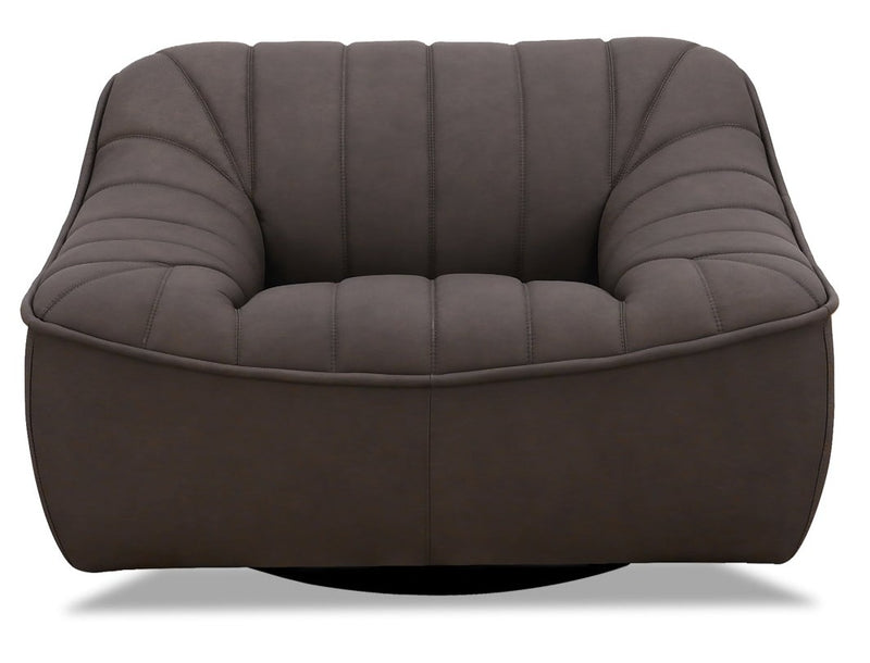 Fauteuil Nest en cuir de Hydeline - chocolat