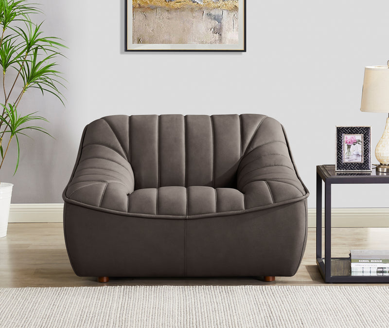 Fauteuil Nest en cuir de Hydeline - chocolat