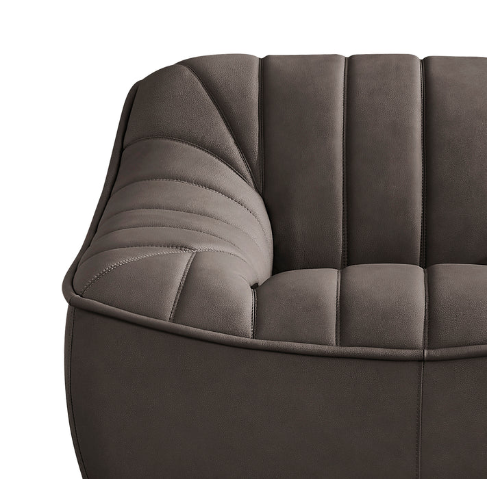 Fauteuil Nest en cuir de Hydeline - chocolat