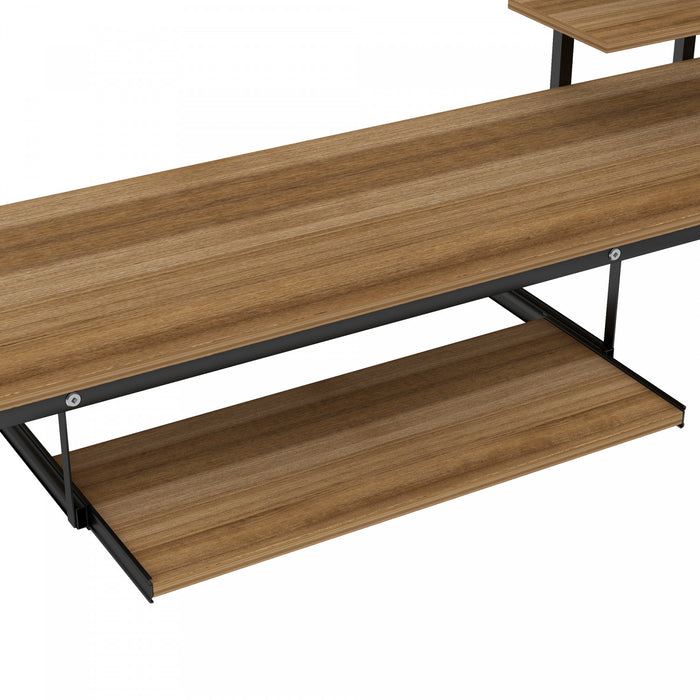 Andy – Lit Mezzanine Simple En Metal Avec Bureau Et Eclairage Led, Design Gain De Place – Noir