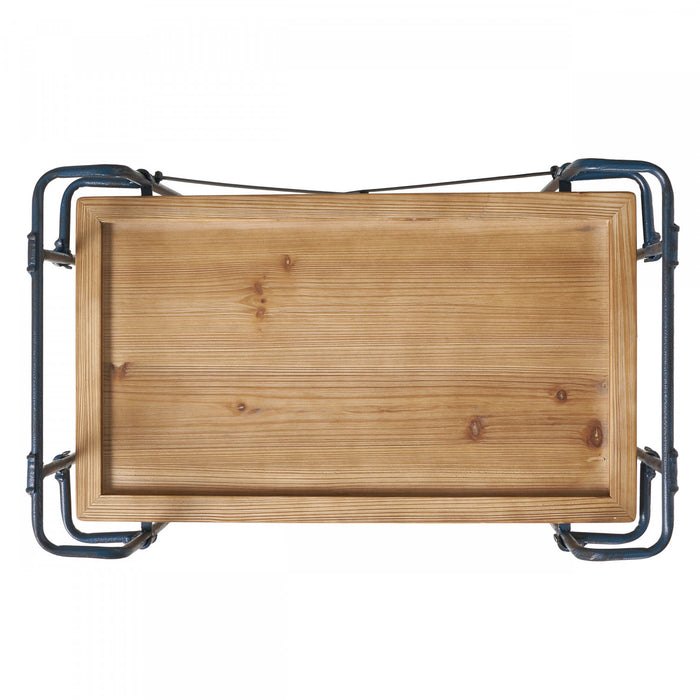 Desserte Daniel En Bois Et Metal Avec Rangement Mobile A 2 Niveaux, Noir Antique