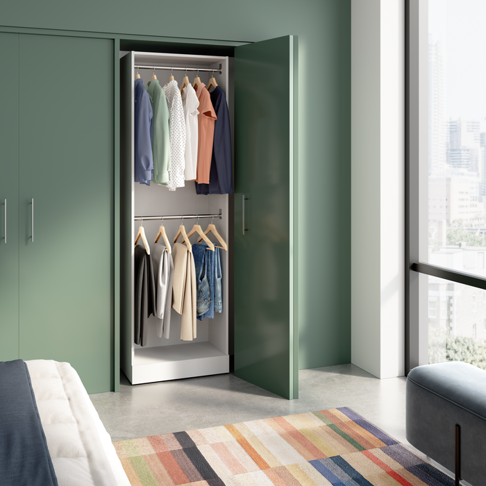 Système de garde-robe modulaire à 2 espaces pour suspendre Florence de Bestar de 25 po - blanc