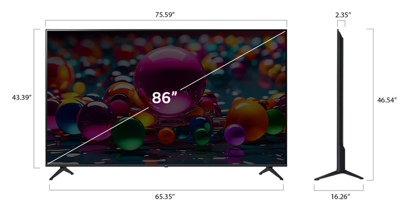 Téléviseur intelligent LG UA77 UHD 4K de 86 po avec webOS (86UA7700PUB.ACCQ) - modèle 2025