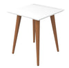 Grande table de bout carrée Utopia de Manhattan Comfort de 19,84 po avec pattes évasées en bois - blanc lustré