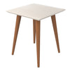 Grande table de bout carrée Utopia de Manhattan Comfort de 19,84 po avec pattes évasées en bois - blanc cassé et crème d’érable