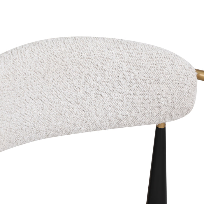 Ensemble De 2 Chaises De Salle A Manger Mila Avec Revêtement En Tissu Et Structure En Metal - Blanc Et Noir