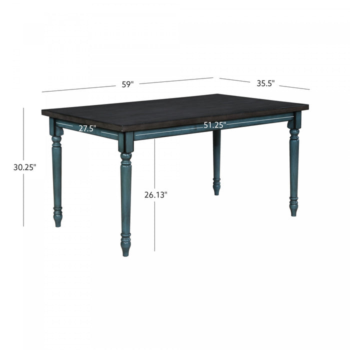 Table de salle à manger Willow - bleu sarcelle