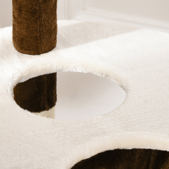 Pawhut Tour A Gratter Pour Arbre A Chat De 152,4 Cm Avec Poteau De Hamac