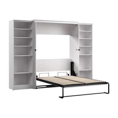 Bestar Key West Full Murphy Bed with Closet Organizers (113 W) - Pure White Oak|Lit double escamotable Key West de Bestar de 113 po (L) avec organisateurs de garde-robe - blanc chêne solide