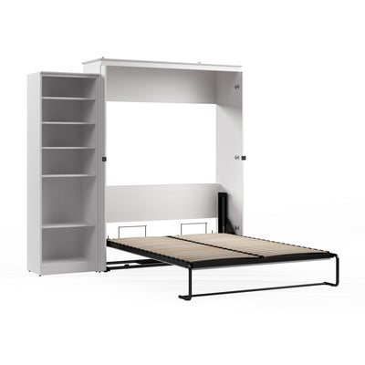 Bestar Key West Queen Murphy Bed with Closet Organizer (94 W) - Pure White Oak|Grand lit escamotable Key West de Bestar de 94 po (L) avec organisateur de garde-robe - blanc chêne solide