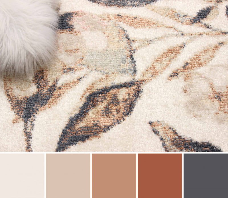 Carpette Rosette ivoire - 8 pi 0 po x 10 pi 0 po