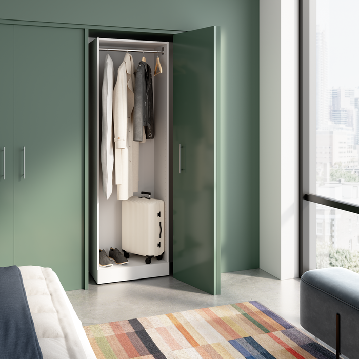 Système de garde-robe modulaire à 2 espaces pour suspendre Florence de Bestar de 25 po - blanc